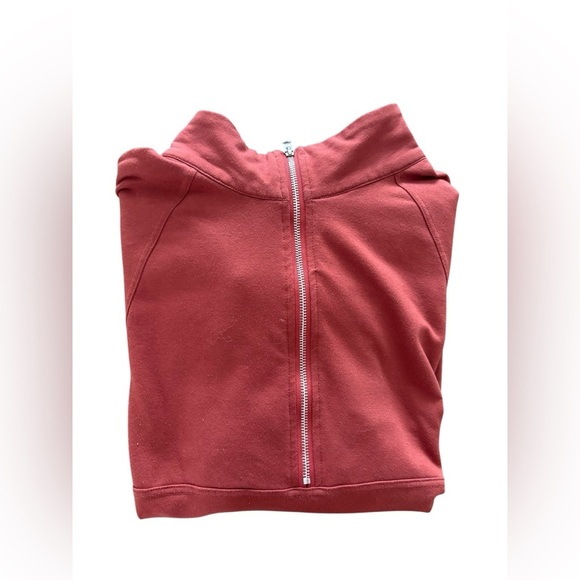 Cozy Burnt Orange Half Zip-Up Sweatshirt - Picture 1 of 6
